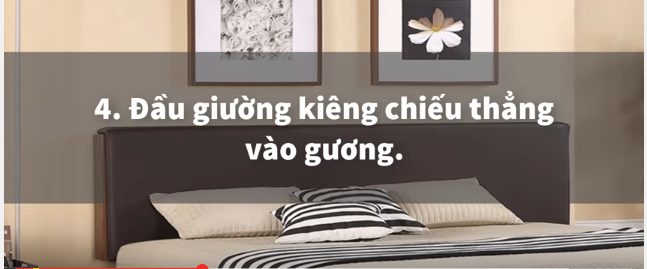 Đầu giường không nên chiếu thẳng vào gương
