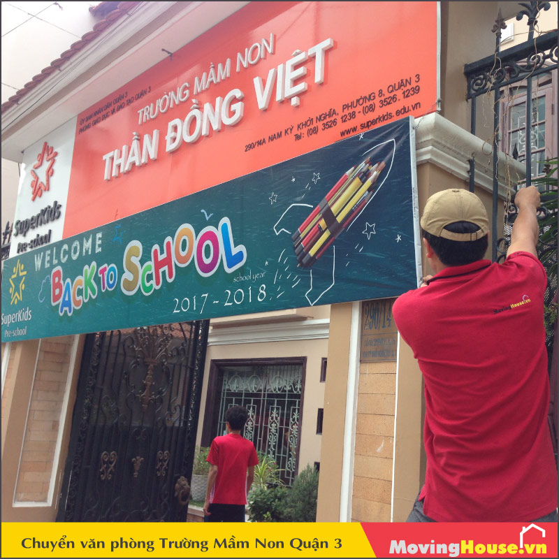Hình ảnh chuyển văn phòng trọn gói chuyên nghiệp tại trường mầm non Quận 3