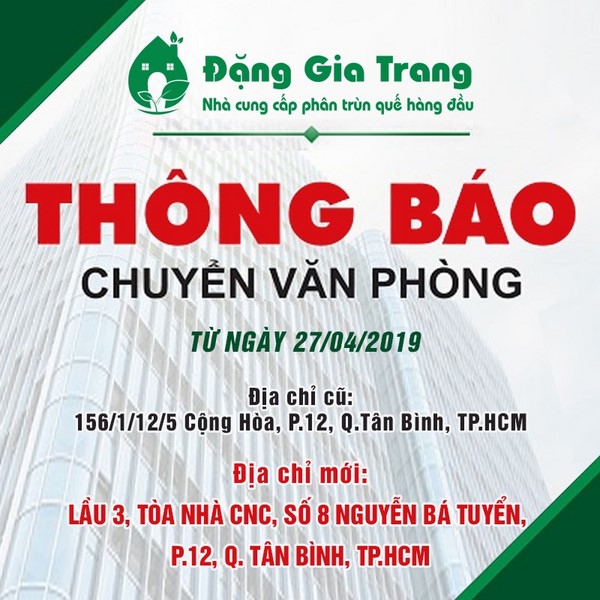 Mẫu thông báo chuyển văn phòng trụ sở làm việc